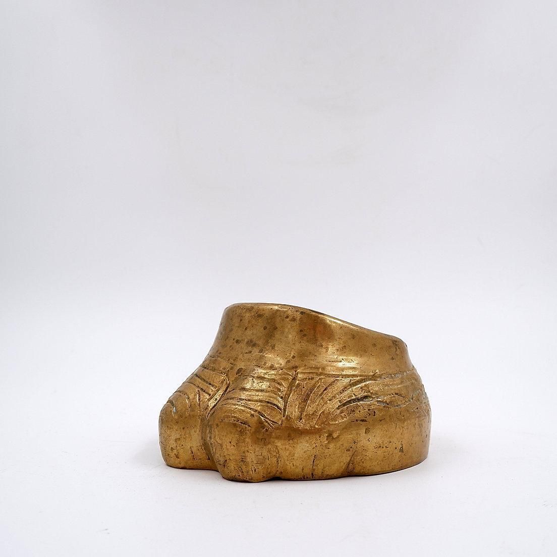 Gilded Bronze Elephant Foot Ashtray In Style Of Nucci Valsecchi, 1970s photo furniture