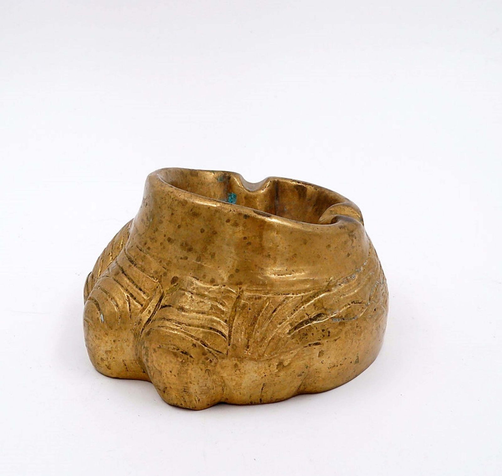 Gilded Bronze Elephant Foot Ashtray In Style Of Nucci Valsecchi, 1970s photo buy