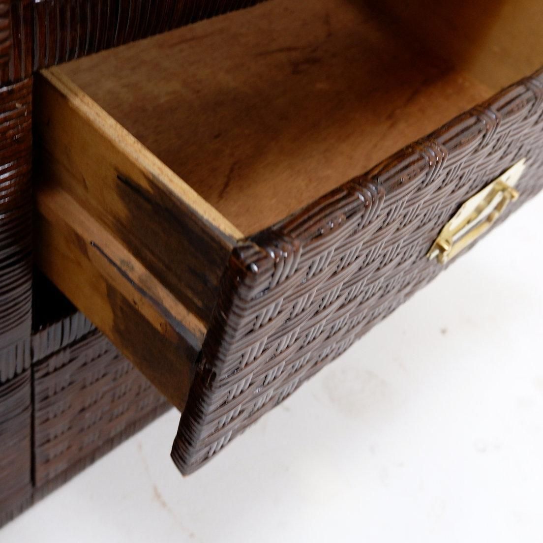 1587.0 Vintage Coastal Woven Rattan Chest Of Drawers   20th photo