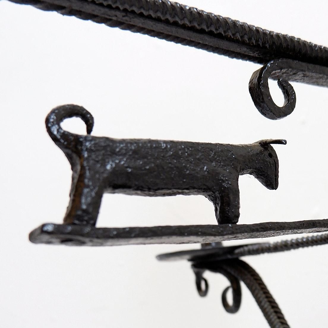 photo vintage Wrought Iron Candle Holder In The "Atelier De Marolles" Style   France 20th
