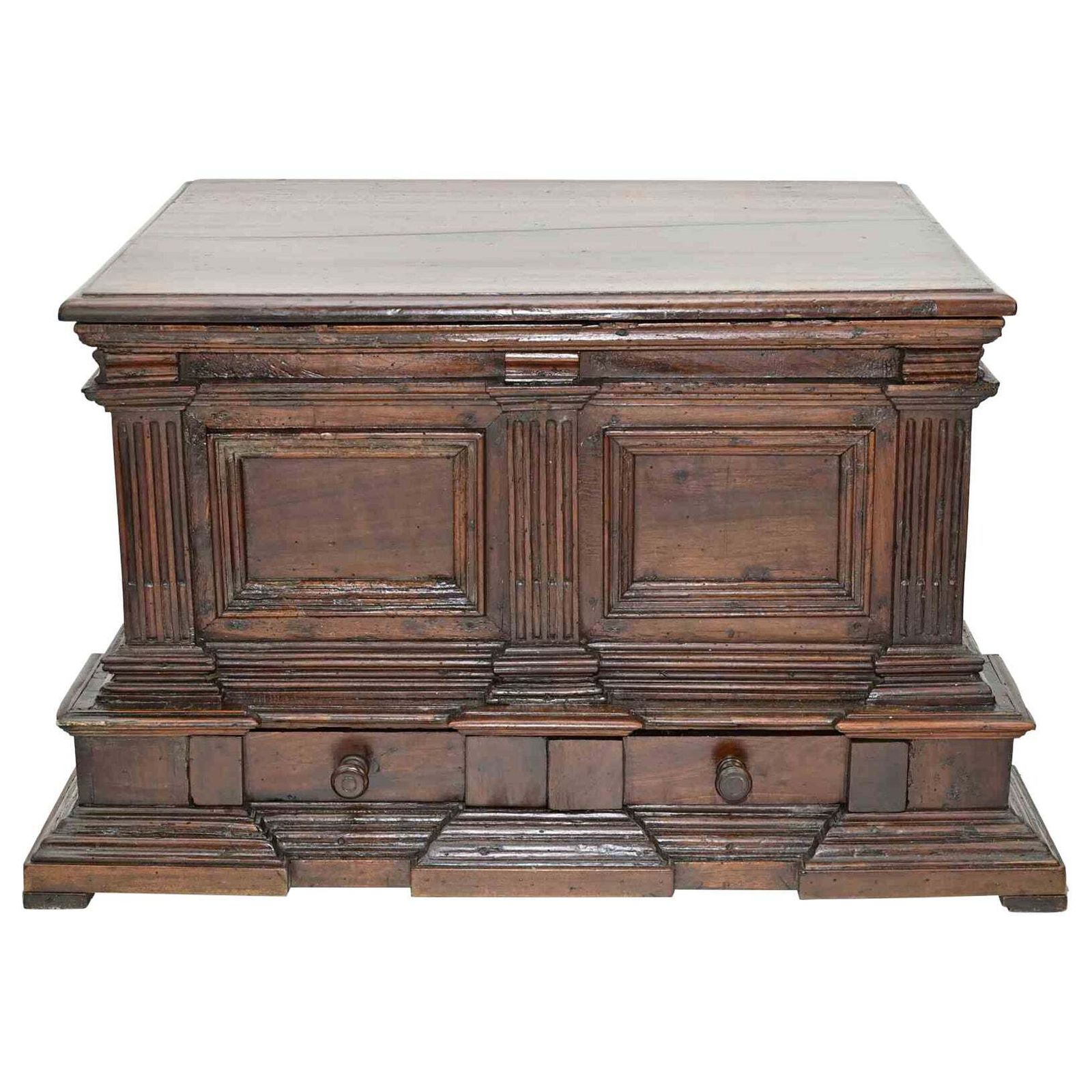 Italian Renaissance Revival Walnut Cassone (Marriage Chest), Early 19th Century