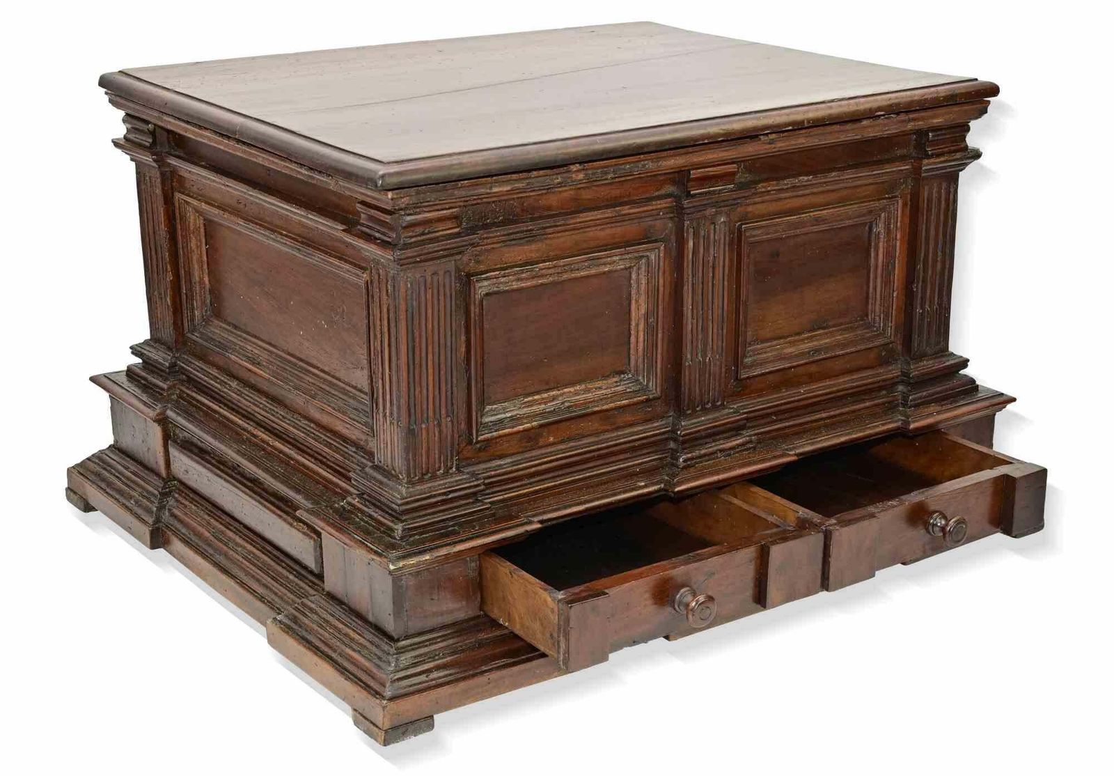 Italian Renaissance Revival Walnut Cassone (Marriage Chest), Early 19th Century photo furniture