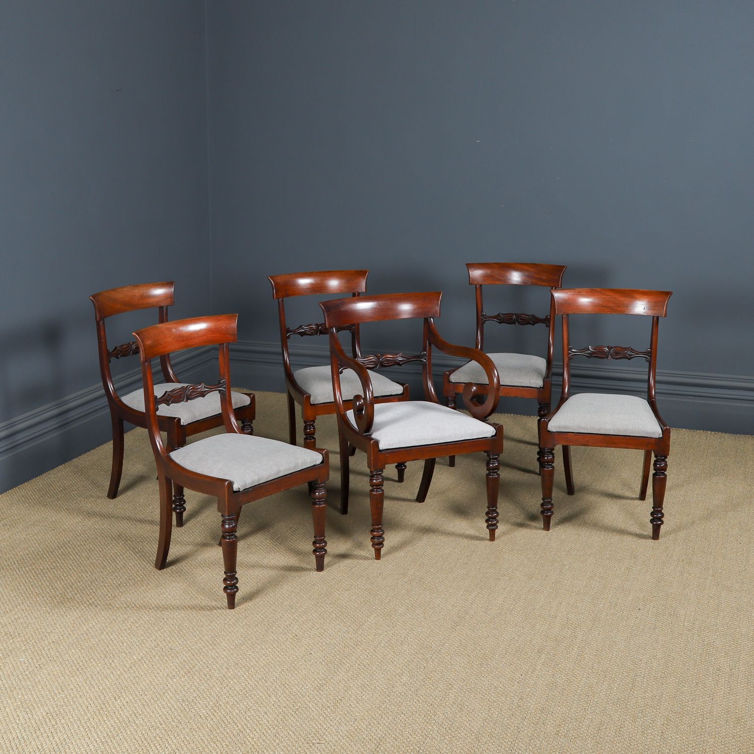 English Georgian Set Of Six Mahogany Dining Chairs (Circa 1825) photo Furniture