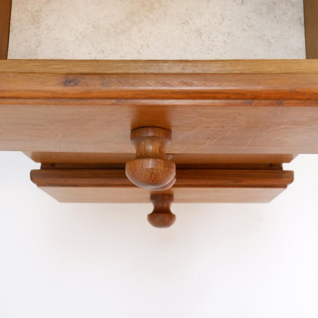 Solid Wood Campaign Chest Of Drawers, Vintage, 5 Drawers, 20th Century photo vinterior