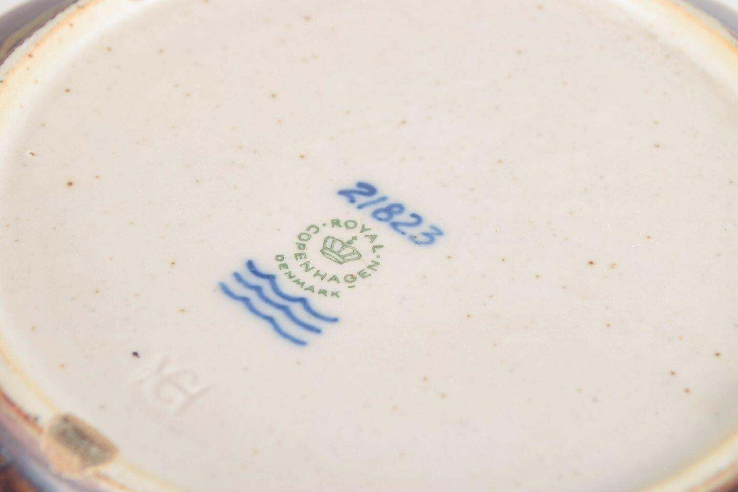 Carl Halier For Royal Copenhagen. Low Stoneware Bowl With Concentric Pattern. photo Home Decor