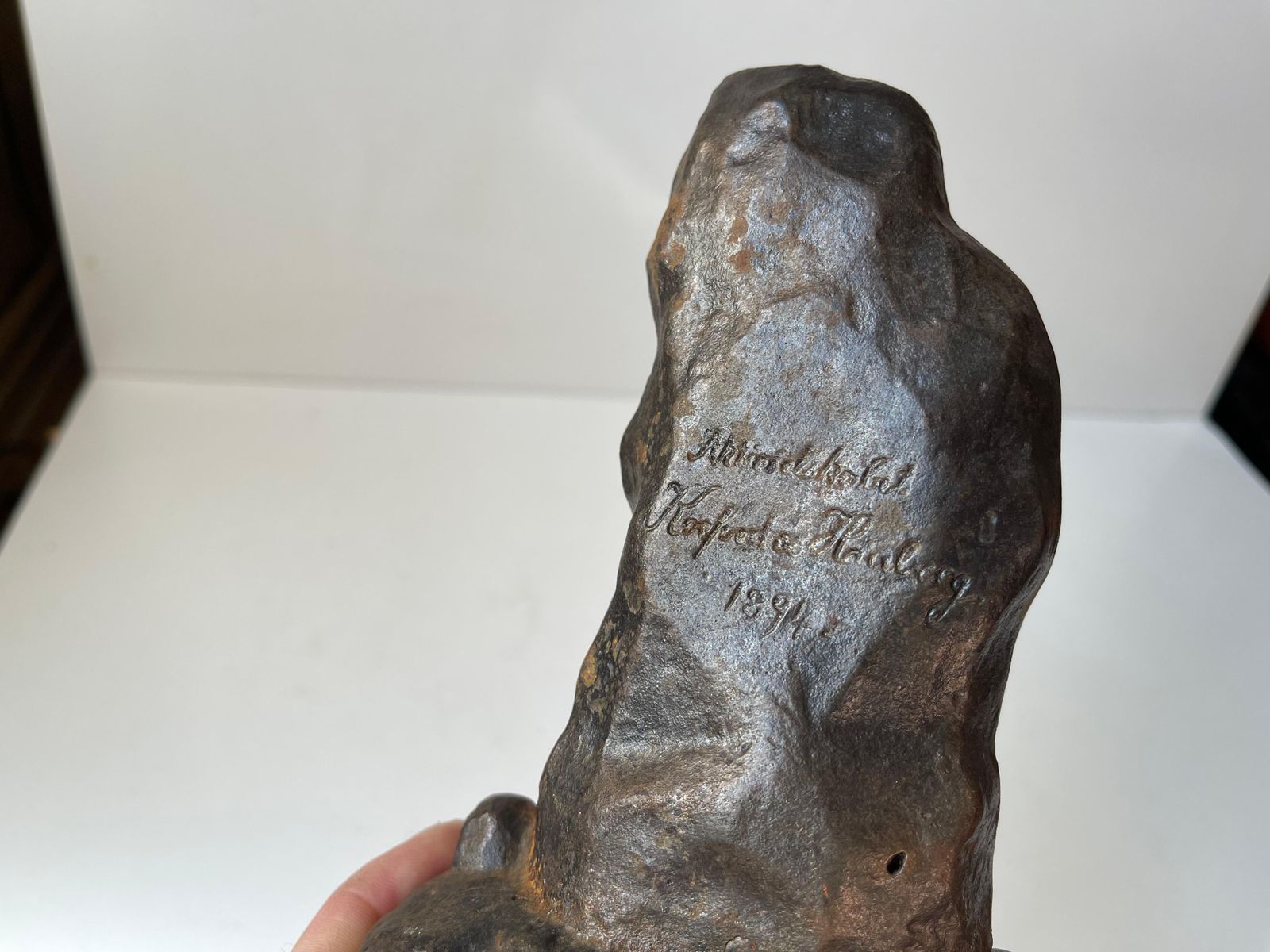 Antique Runestone Desk Ornament   Paperweight In Cast Iron, 1894 photo 234.0