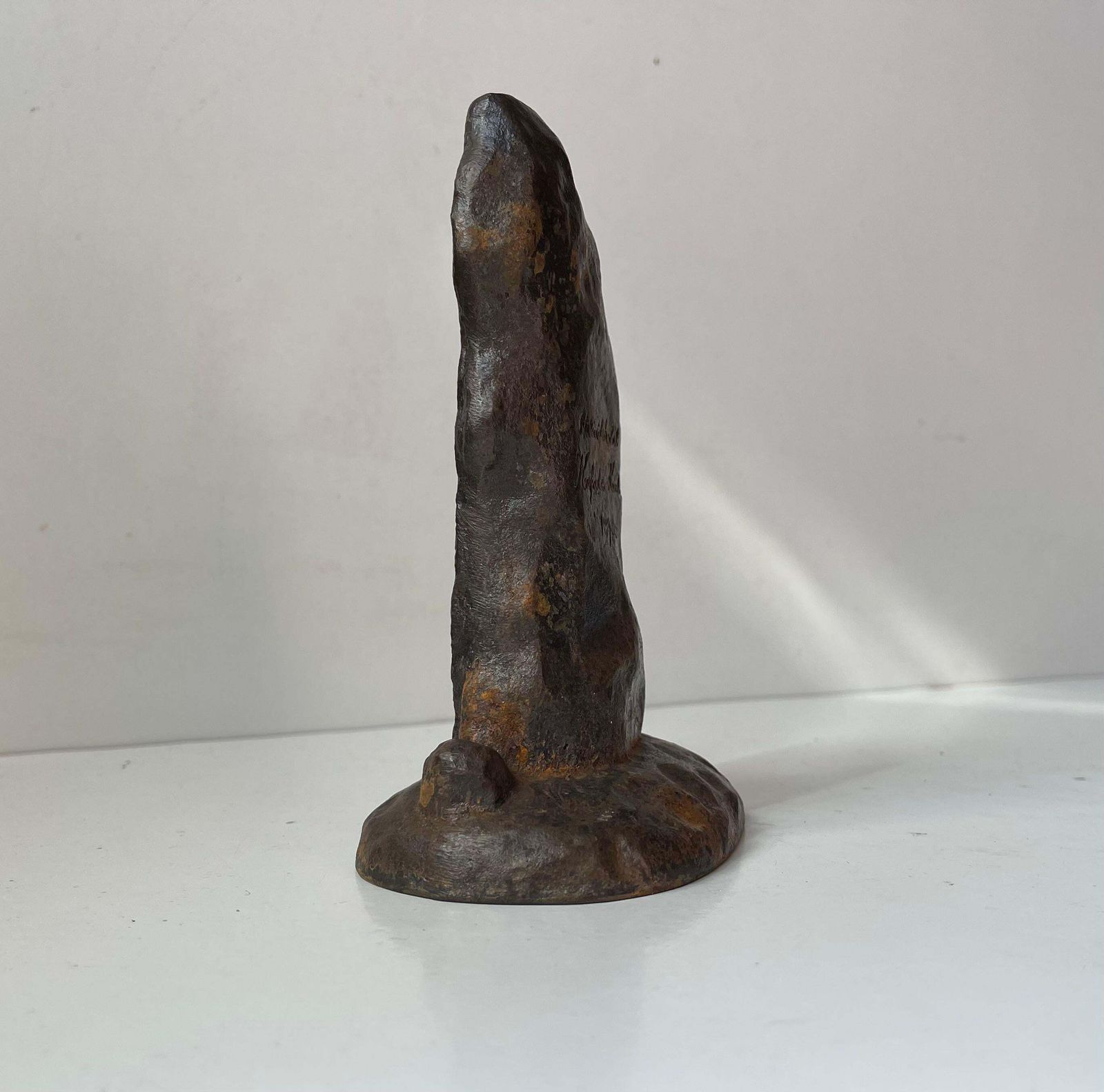 Antique Runestone Desk Ornament   Paperweight In Cast Iron, 1894 photo vinterior