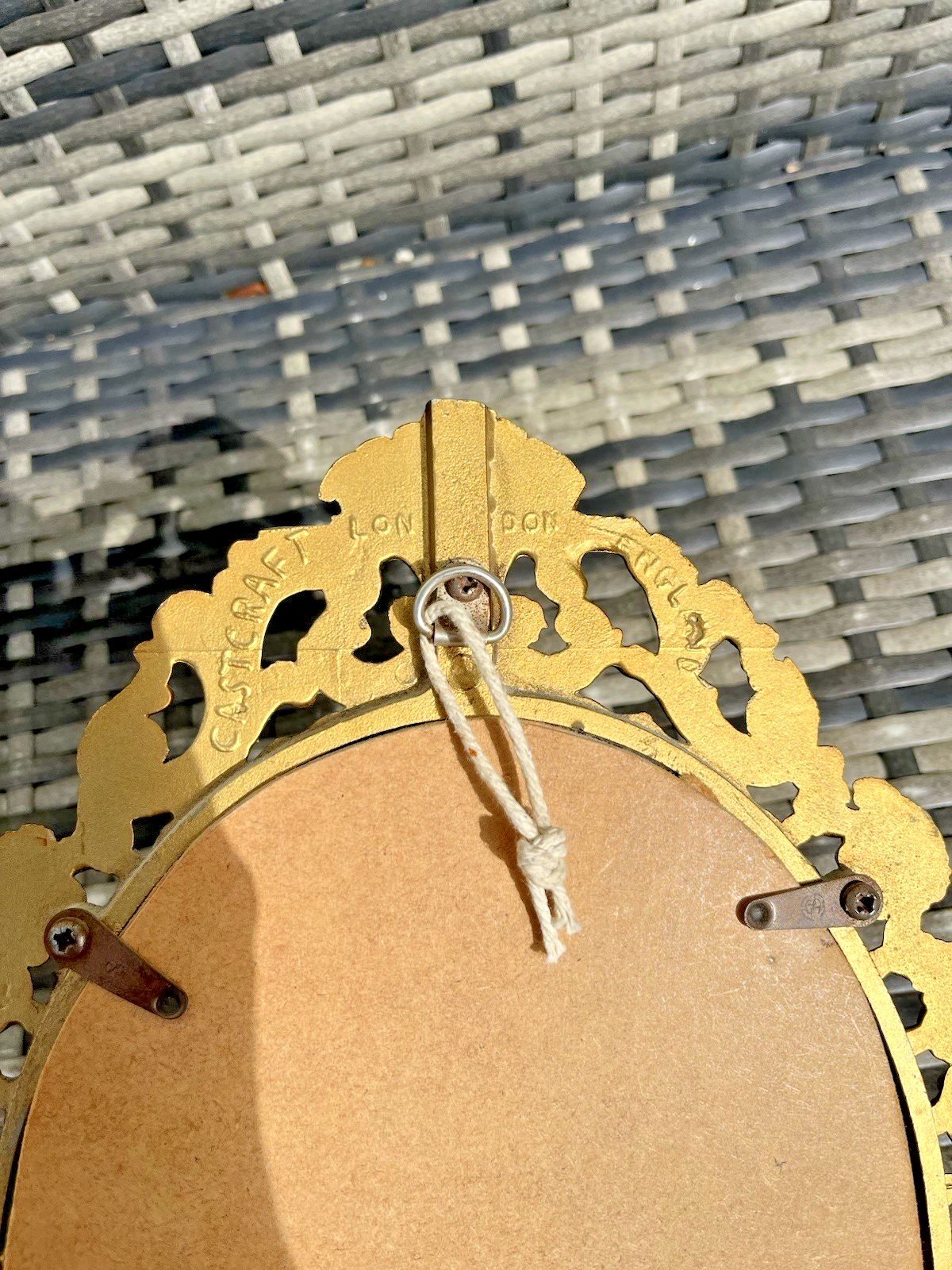 Ornate Vintage Castcraft London Gilt Metal Gold Mirror Regency Rococo Baroque photo 95.0