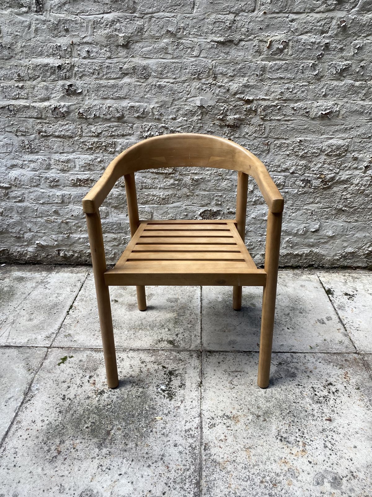 1 X Cox & Cox Wooden Deck Garden Patio Chair Curved Outdoor Dining Rrp £250 photo for sale