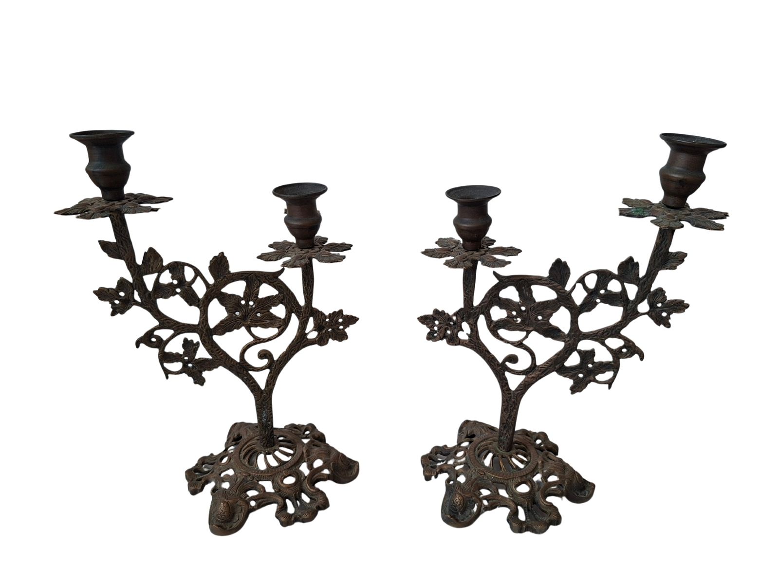 Splendida Coppia Di Candelabri Antichi   Stile Liberty / Art Nouveau photo buy