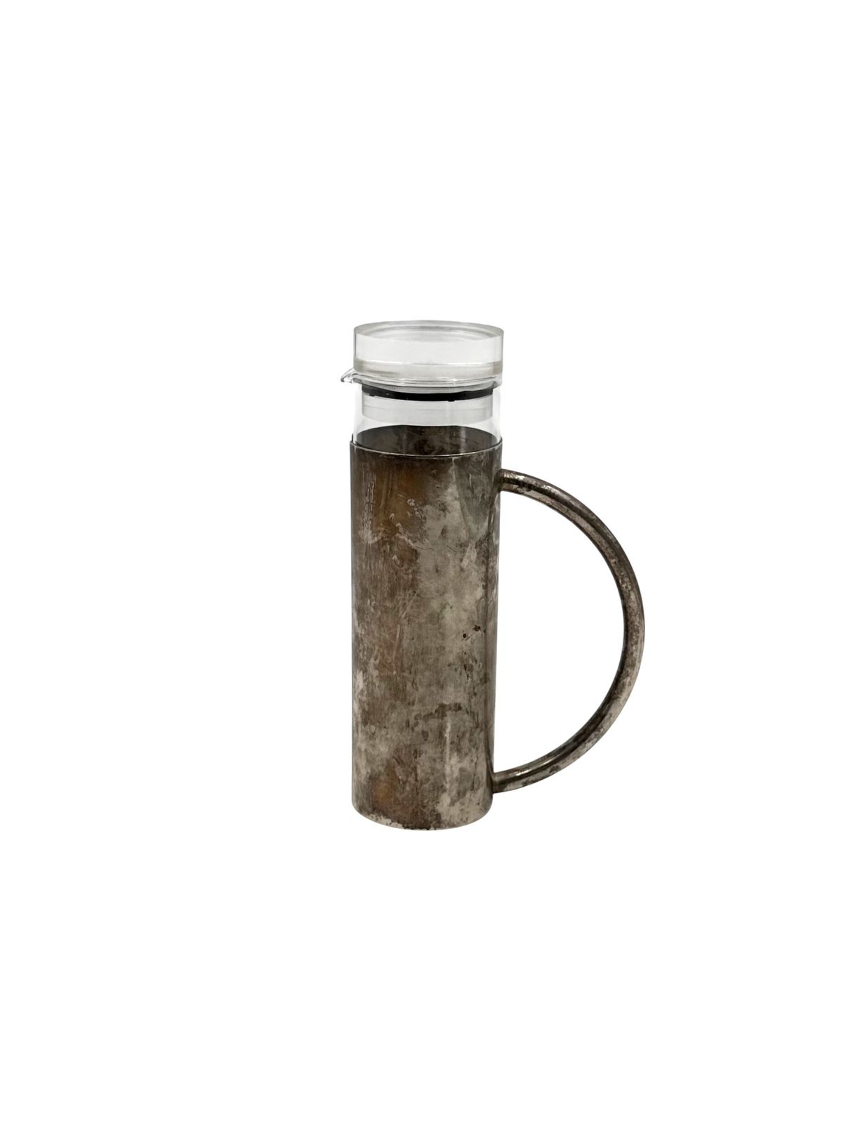 Modern Silverplated And Glass Cruet Mod. Oilvine, Lino Sabattini Italy 1970s photo vinterior