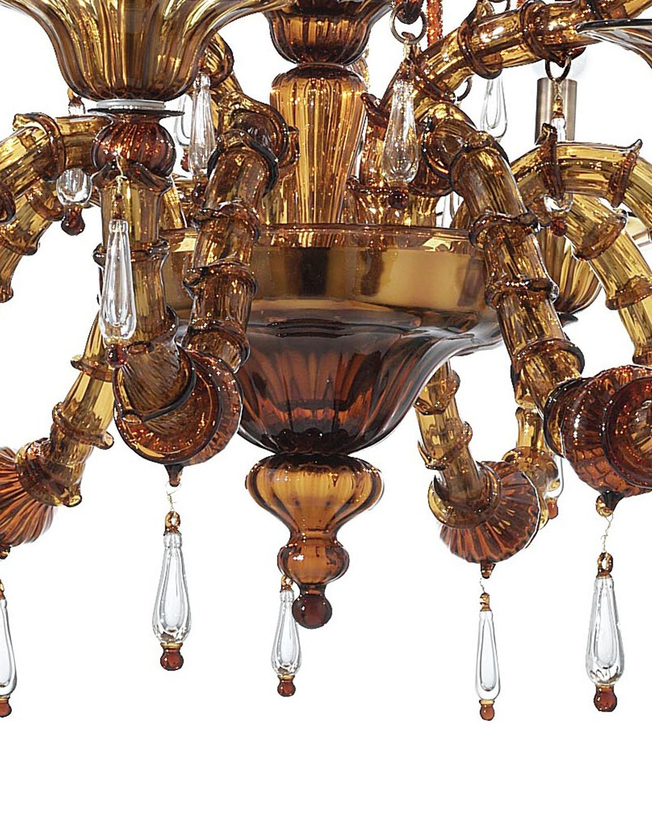 Imperial Venetian Modern Brown "Ca' Rezzonico" With Curls Murano Glass Chandelier photo 31799.0