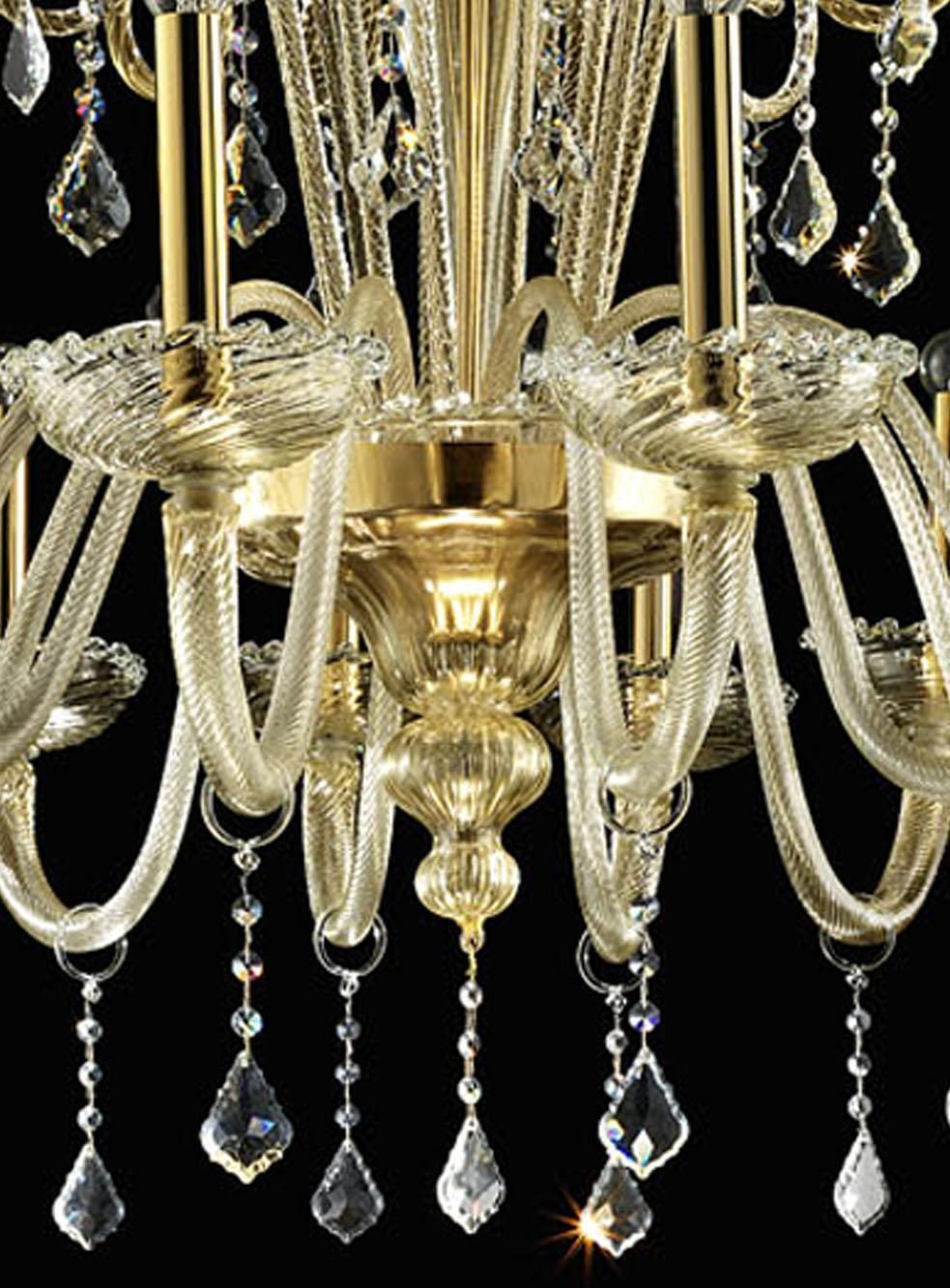Imperial Gold "Curls" Murano Glass Venetian Chandelier photo 33820.0
