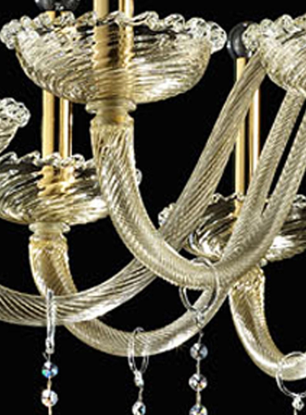 Imperial Gold "Curls" Murano Glass Venetian Chandelier photo vinterior