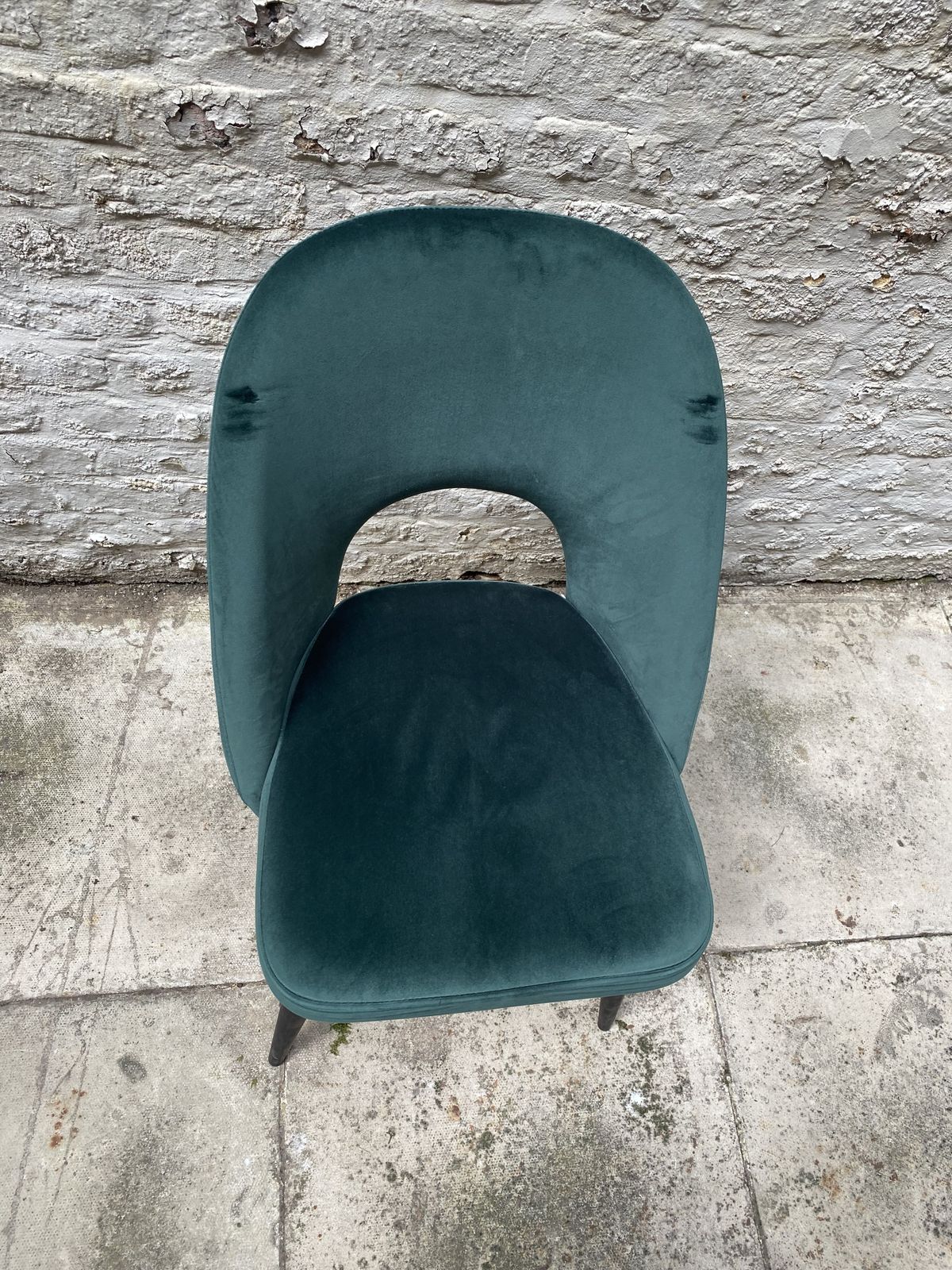 1x Teal Blue Velvet Kitchen Dining Modern Chair With Metal Legs Rrp 150 photo 95.0