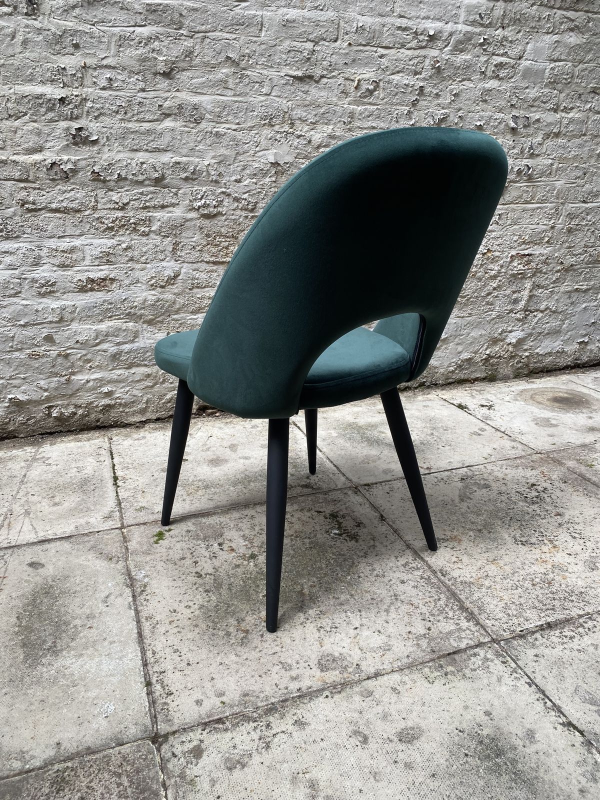 4x Teal Blue Velvet Kitchen Dining Modern Chair With Metal Legs Rrp 600 photo vintage