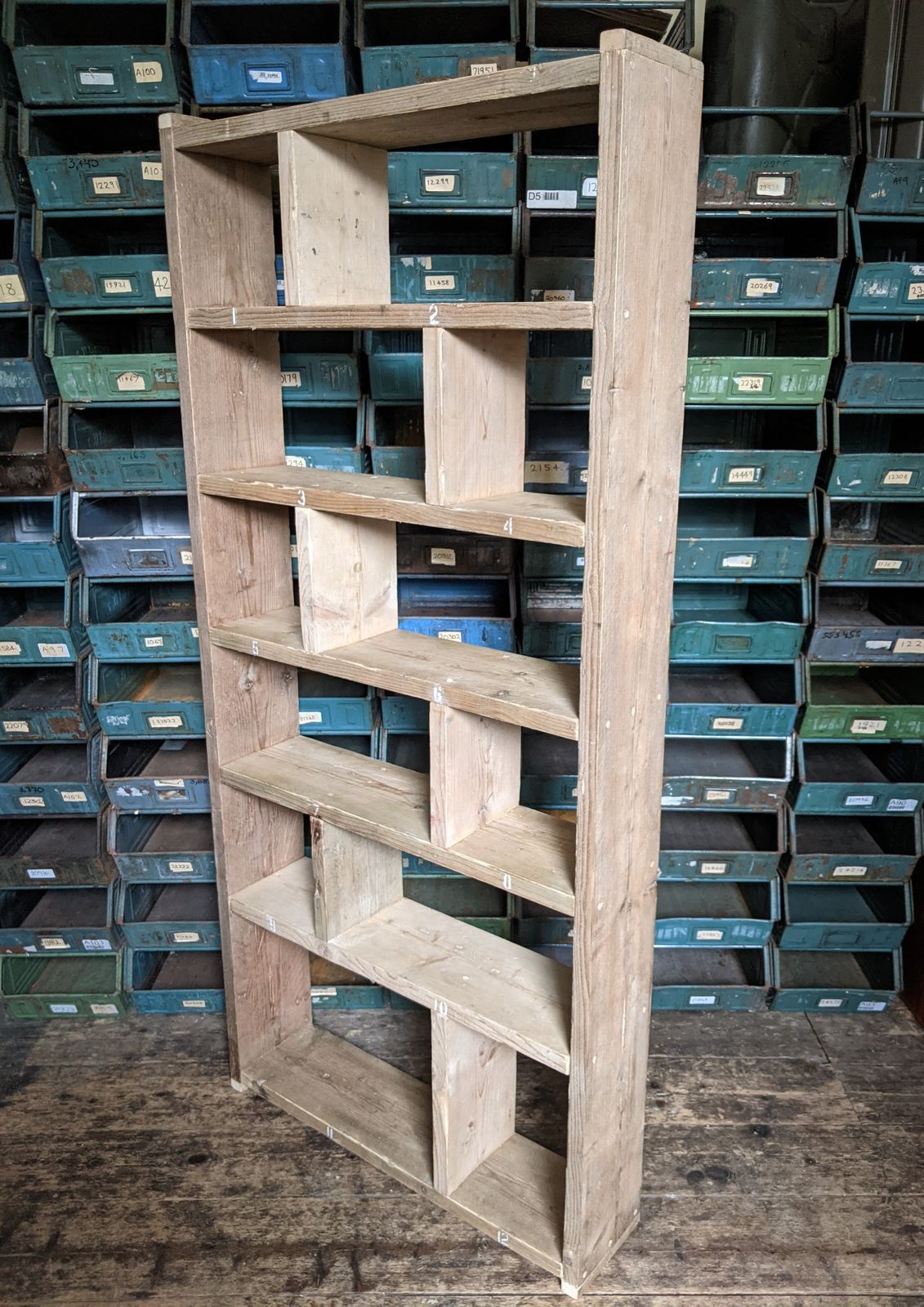 photo furniture Made To Measure Reclaimed Wood Bookcases & Tall Units Solid Heavy Duty Worn Old Character Painted