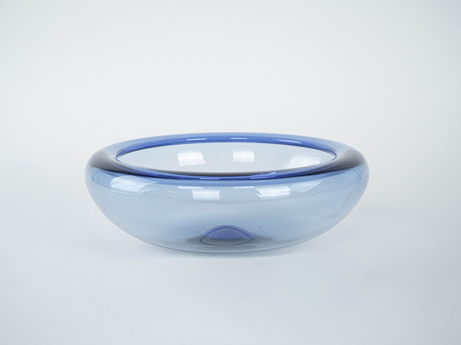 Blue Glass Bowl, Danish Design, 1960s, Manufactured By Holmegaard photo for sale