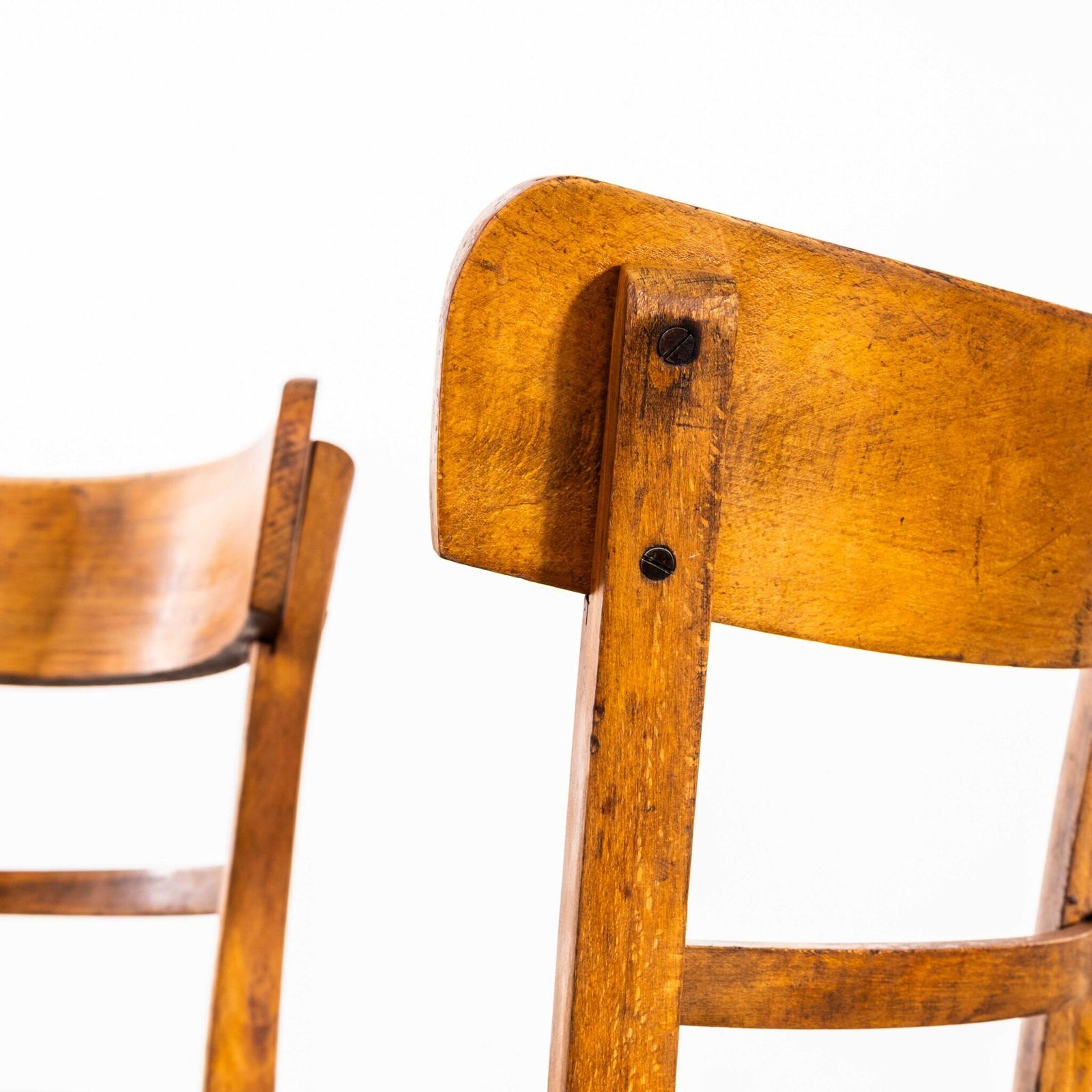 1950’s French Single Bar Back Farmhouse Dining Chairs – Set Of Four photo Furniture