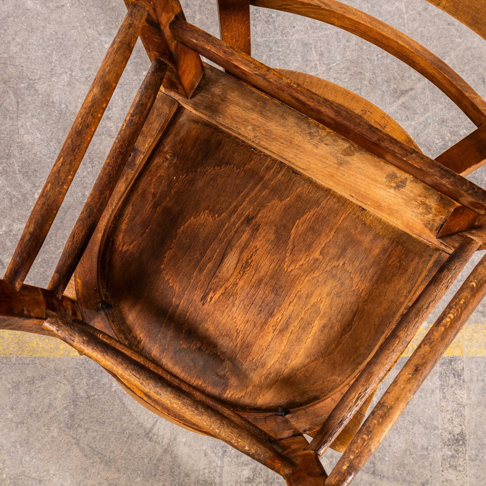 1950’s French Single Bar Back Farmhouse Dining Chairs – Set Of Four photo vintage