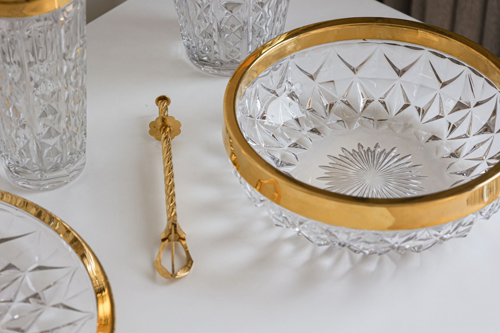 A Val Saint Lamber Crystal Glass Cocktail Set, Belgium, 1970s. photo vinterior