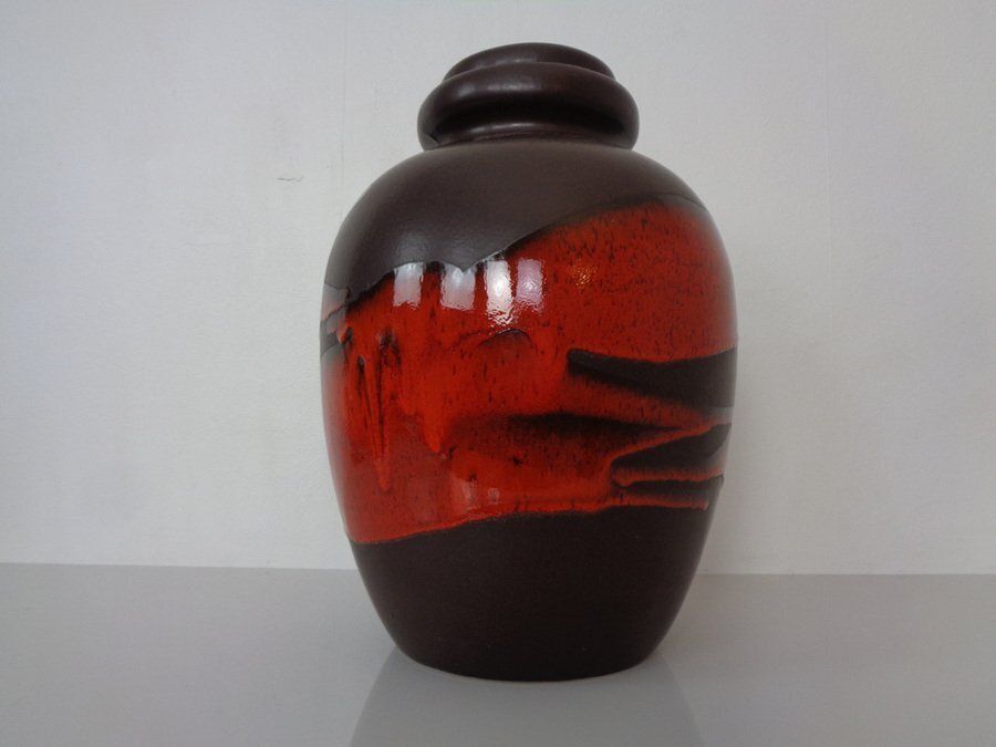 Large Pop Art Model 286 42 Vase In Glazed Lava Ceramic From Scheurich, Germany, 1970s