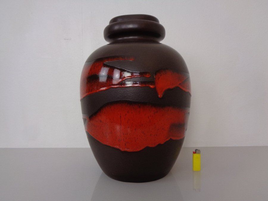 Large Pop Art Model 286 42 Vase In Glazed Lava Ceramic From Scheurich, Germany, 1970s photo furniture