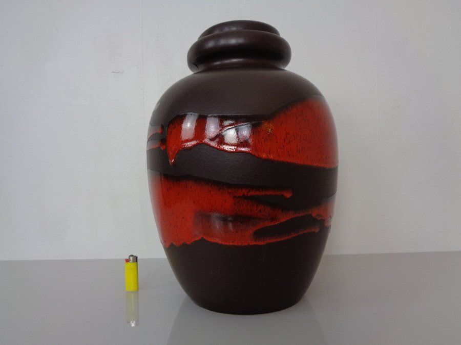 Large Pop Art Model 286 42 Vase In Glazed Lava Ceramic From Scheurich, Germany, 1970s photo for sale