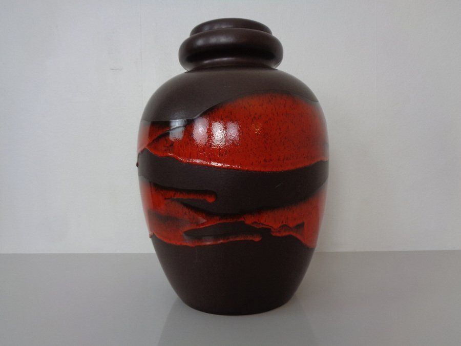 Large Pop Art Model 286 42 Vase In Glazed Lava Ceramic From Scheurich, Germany, 1970s photo Home Decor