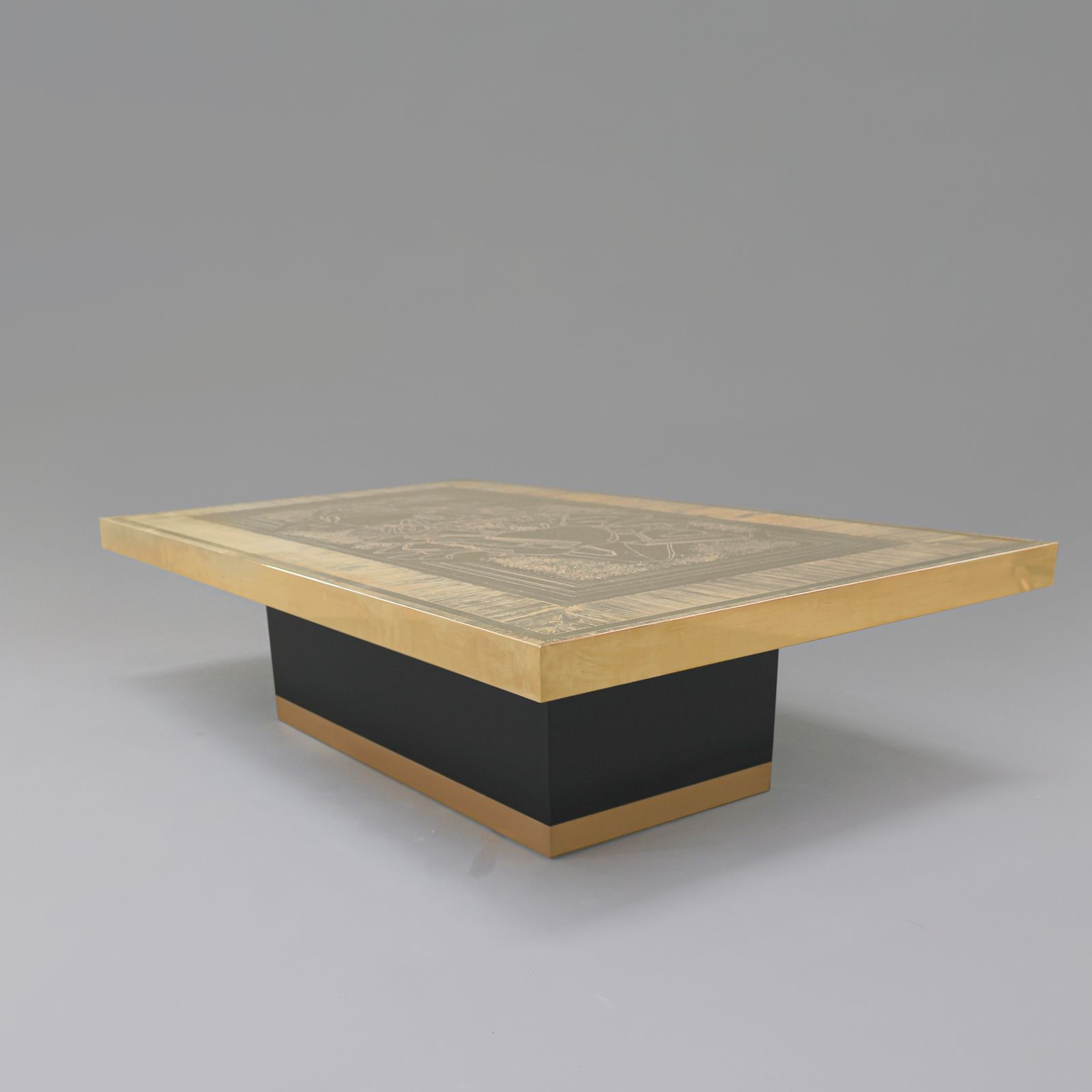 Brass Etched Coffee Table By Lova Creation, Belgium, 1980s. photo furniture