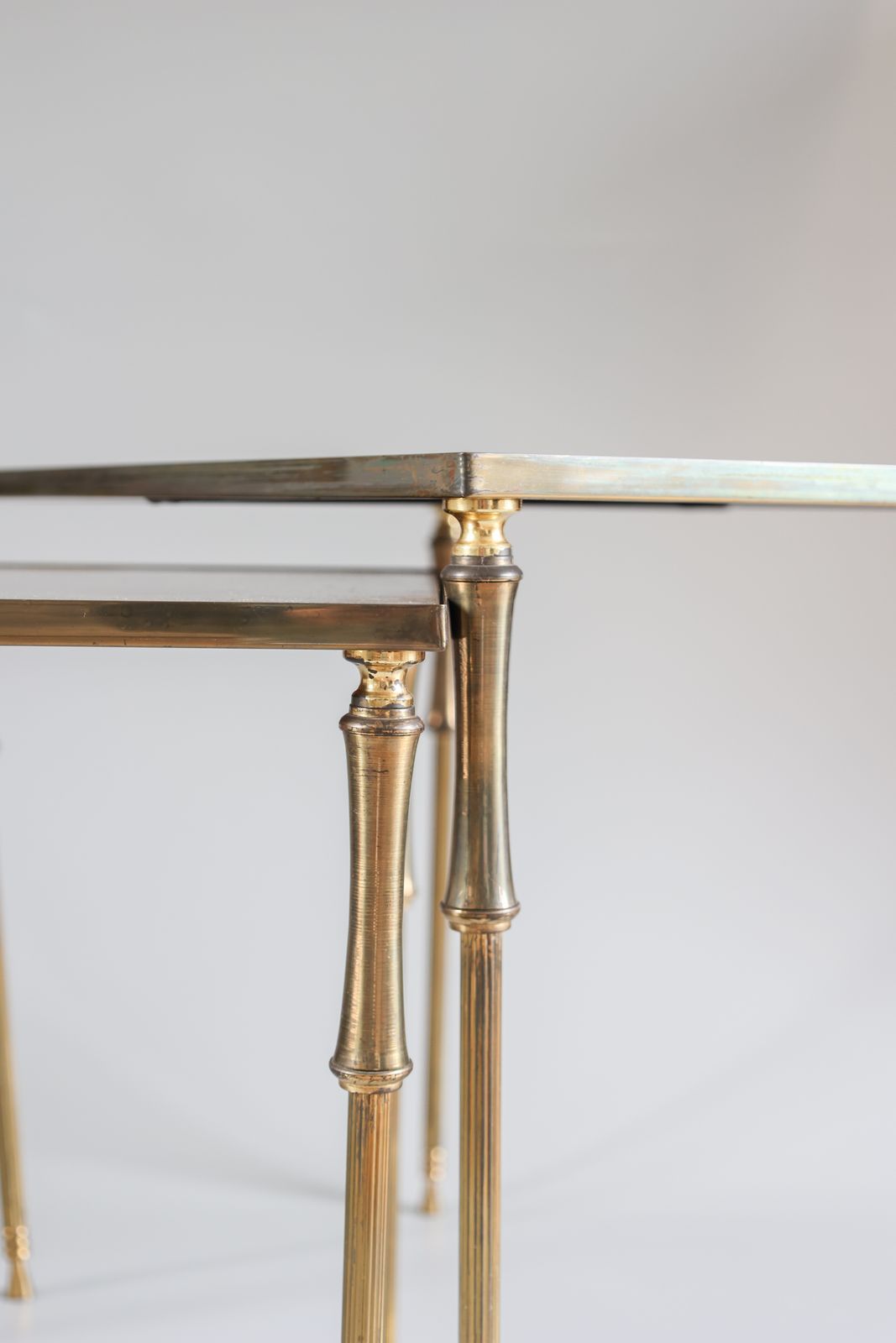 Eglomise Glass Nesting Tables In Neoclassical Style, Belgium, 1960s. photo buy