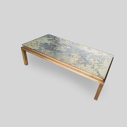 Vintage Franse églomisé Glazen Salontafel, Jaren 1960 photo for sale