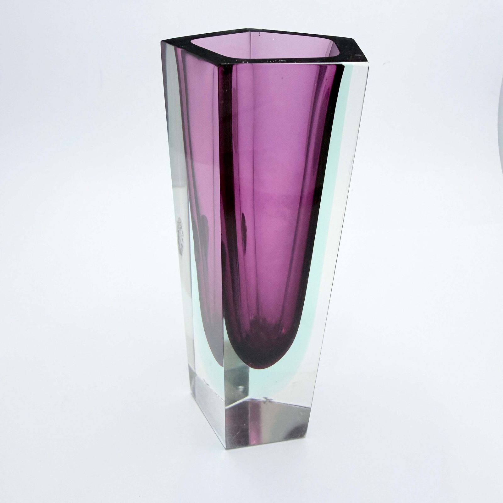 Attr. Flavio Poli, Murano Italy Ca 1950s. Vintage Sommerso Glass Vase. photo furniture
