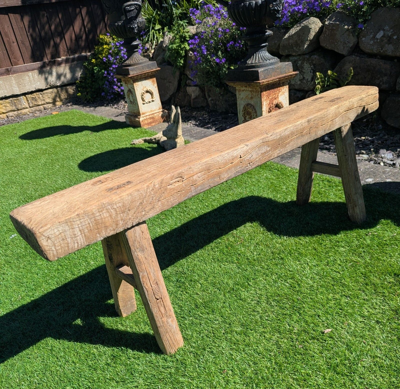 Table/banc vintage en orme récupéré rustique, livraison disponible 0319. photo 175.0