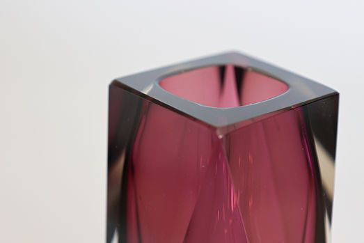 Faceted Purple Murano Vase By Flavio Poli, 1970s. photo for sale