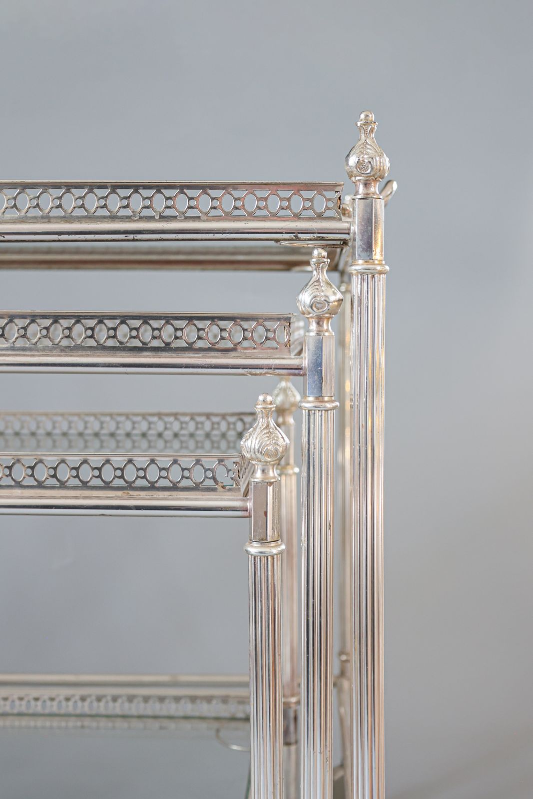 French Neoclassical Style Nest Of Bar Carts, 1960s. photo vinterior