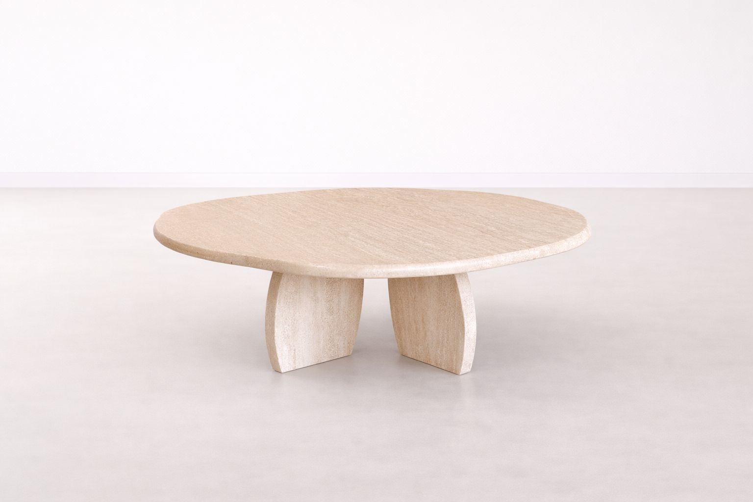 Vintage Cloud / Flower Shaped Travertine Coffee Table, Italy, 1970s.