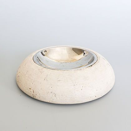 Vide-poche mid-century en travertin, par Fratelli Mannelli, années 1970.