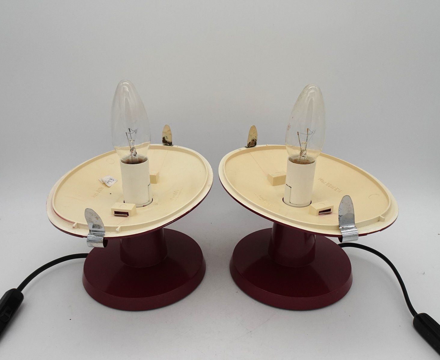 photo for sale Dolly Table Or Bedside Lamps From Valenti Luce, Milan, 1980s, Set Of 2
