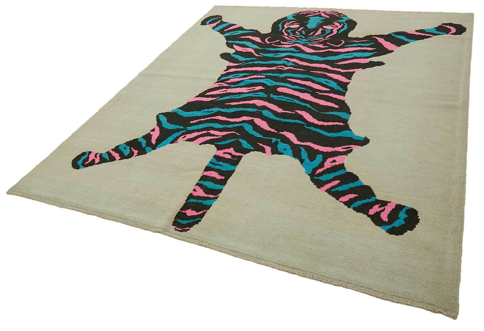 8x10 Handgeknoopt Tiger Oushak Vloerkleed   46695 photo for sale