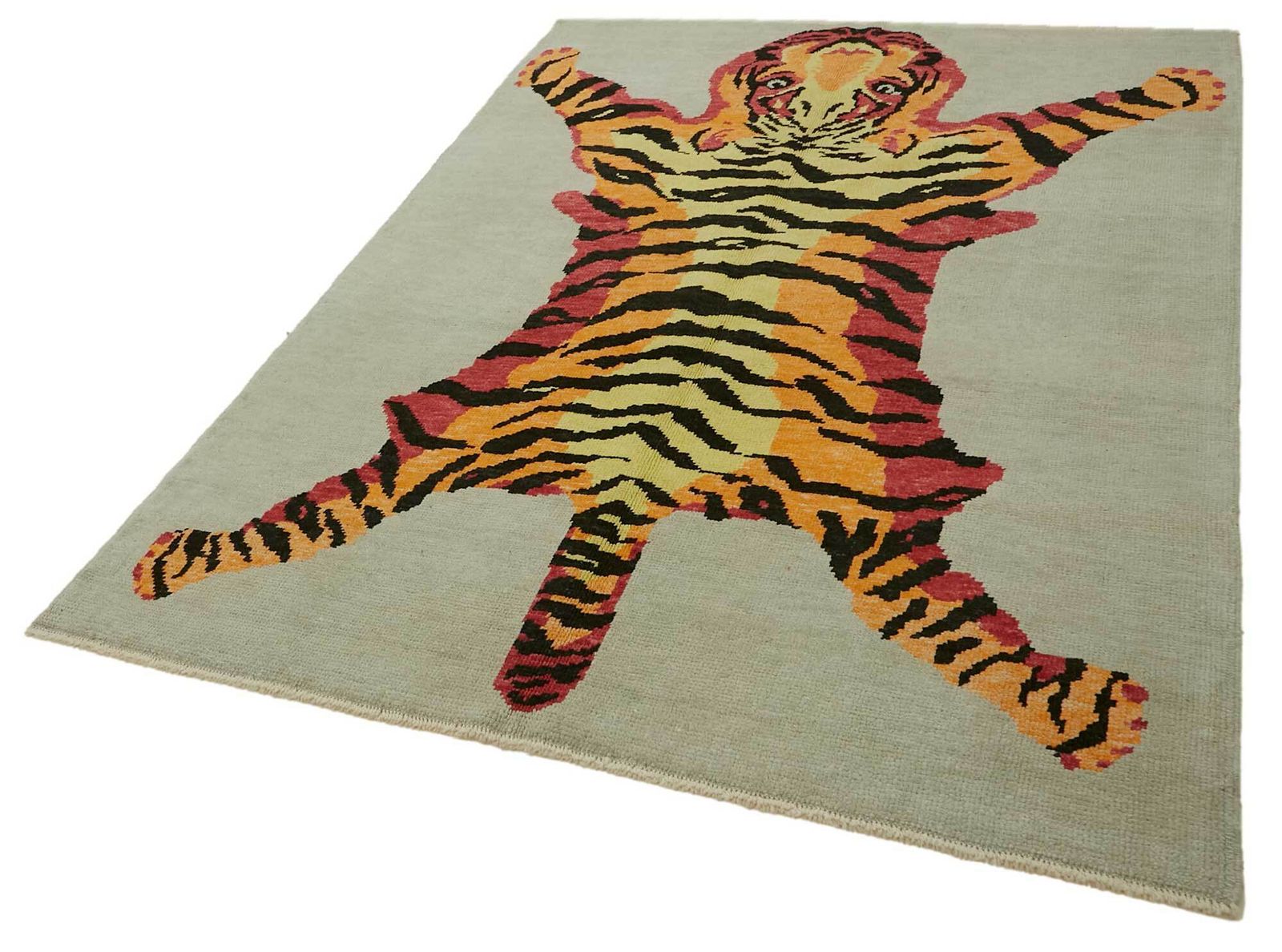 5x8 Handgeknoopt Tiger Oushak Vloerkleed   46692 photo for sale