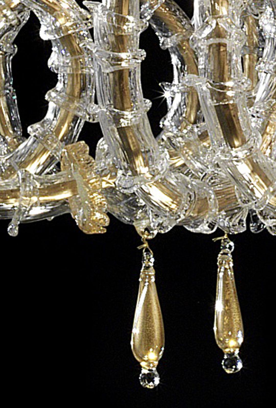 Imperial Venetian "Cà Rezzonico" Gold Murano Glass Luxury Chandlier photo for sale