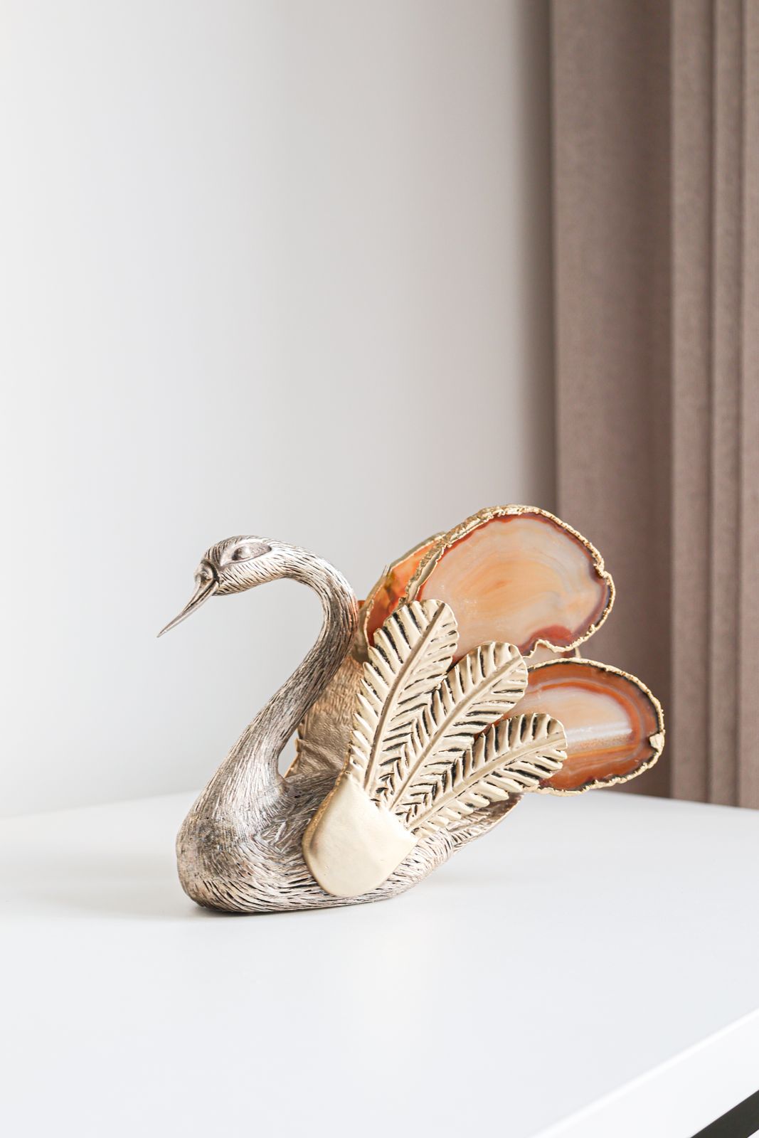 Agate   Bronze Swan By Fondica, 1970s. photo buy