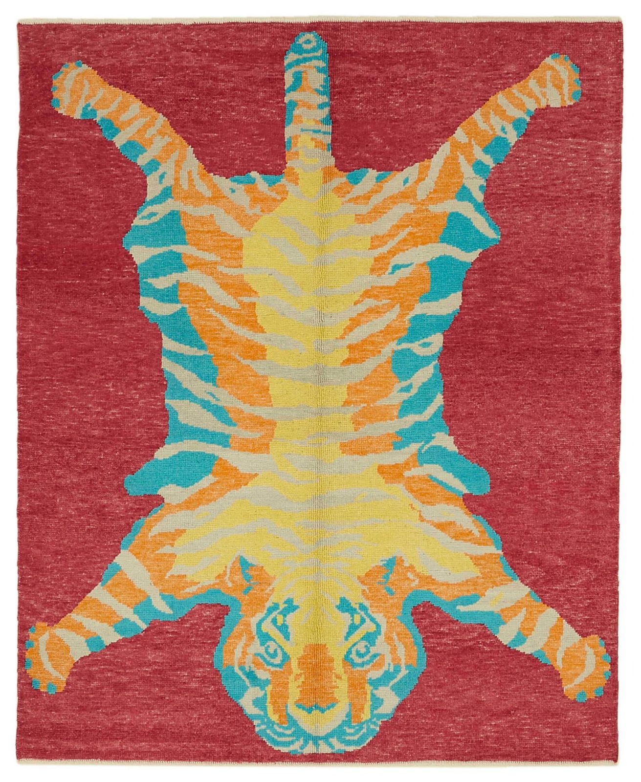 Tapis Oushak tigre noué à la main 6x8   46720