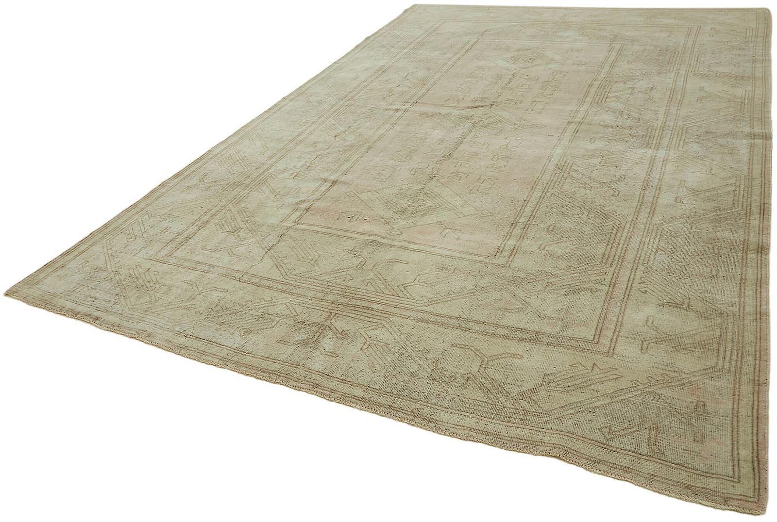 Tapis vintage grand format beige, 8x12 photo for sale
