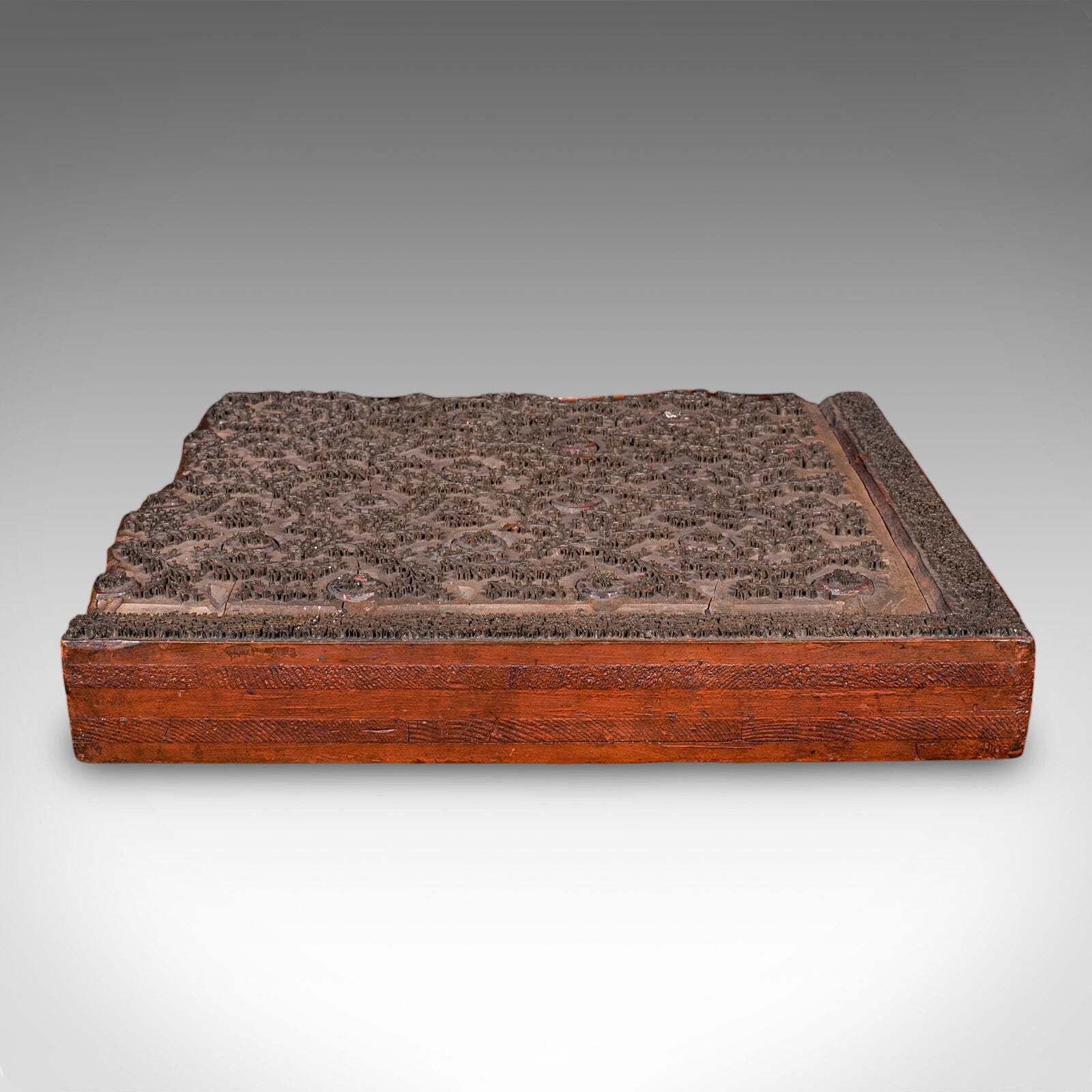 Antique Wallpaper Printing Block, English, Carved Brass, Print Stamp, Victorian photo vinterior