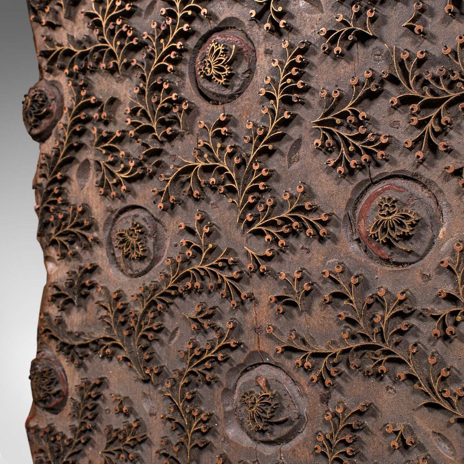 photo furniture Antique Wallpaper Printing Block, English, Carved Brass, Print Stamp, Victorian