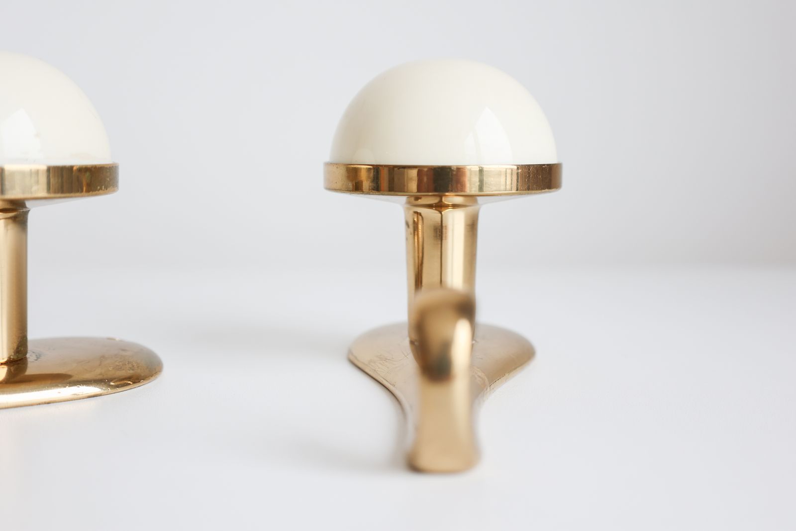 A Set Of 3 Itatlian Brass Coat Hooks, 1970s. photo 100.0