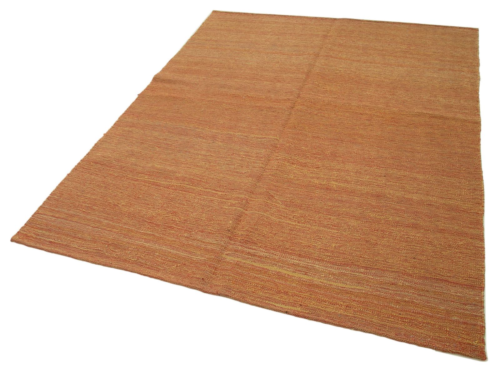 5x7 Orange Contemporary Kilim Rug photo for sale