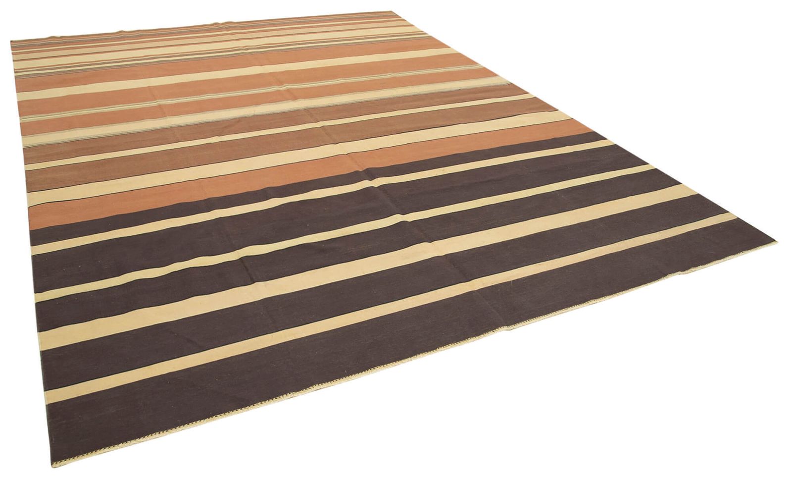 Tapis Dhurrie brun 9x12 photo furniture